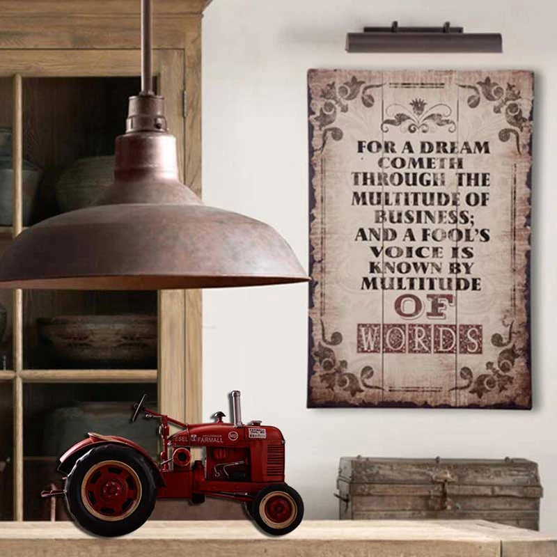 Vintage iron handmade luxury old tractor model retro metal art car Industrial age memory home decoration of livingroom | Дом и сад