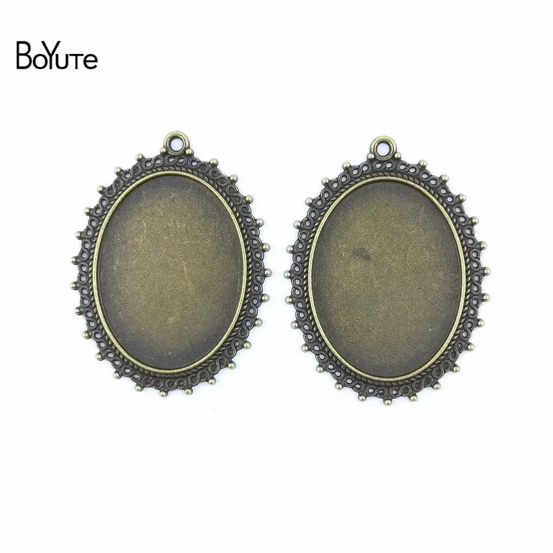 

BoYuTe (30 Pieces/Lot) 40*30MM Cabochon Base Zinc Alloy Antique Bronze Plated Blank Pendants for Jewelry Findings Components Diy