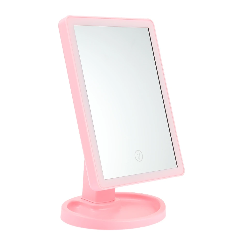Fashion Touch Screen LED Desktop Makeup Mirror with Round Base Plate 360 Rotating Vanity Beauty Adjustable Countertop |