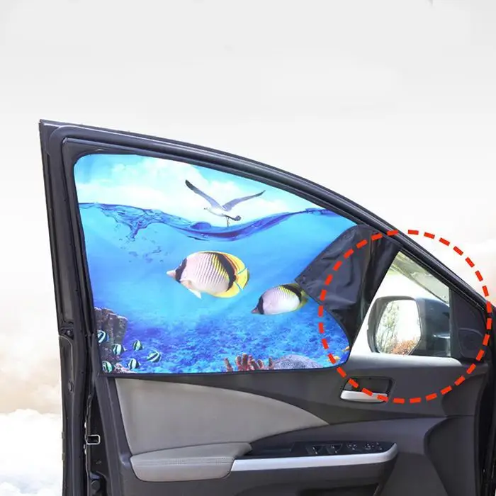 Магнитная Автомобильная боковая Солнцезащитная шторка милый мультфильм