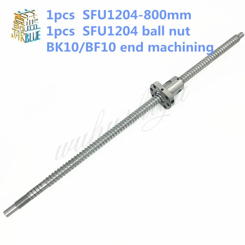 Бесплатная доставка 1 шт. SFU1204 800 мм ШВП + 1204 шариковая гайка bk/bf10 конец