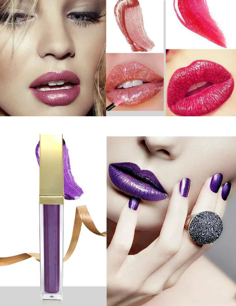 Wholesale Waterproof 15 Colors Shimmer Shiny Liquid Lip Gloss Lipstick Square No Logo Makeup Lip Gloss Lipstick Lip sticks 15pcs
