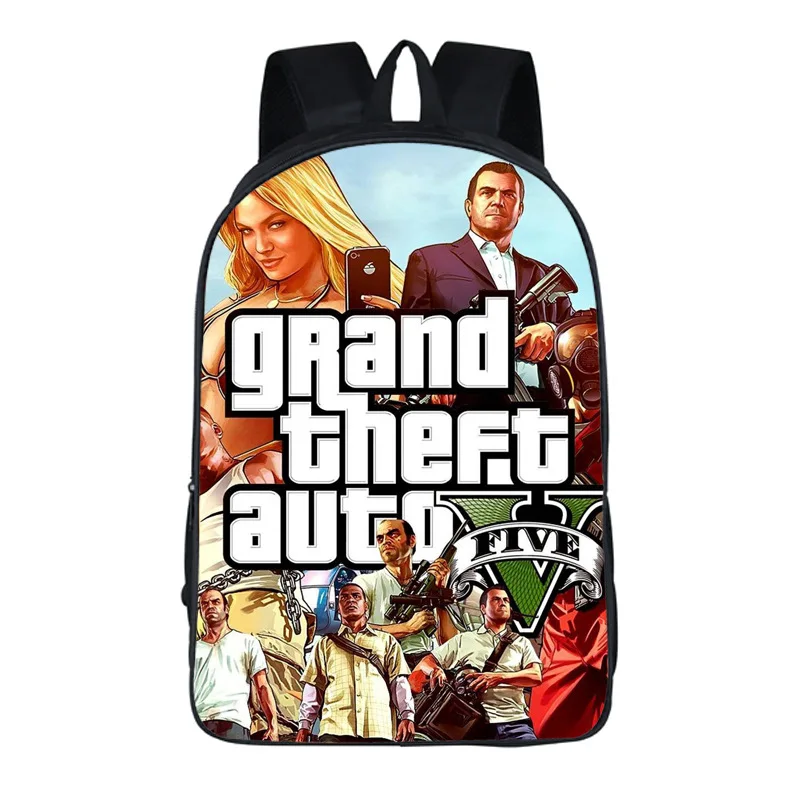 3D рюкзак с мультипликационным принтом Grand Theft Auto GTA5 школьный сумка для книг