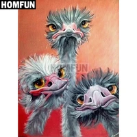 homfun full squareround drill 5d diy diamond painting animal ostrich embroidery cross stitch 5d home decor gift a03767