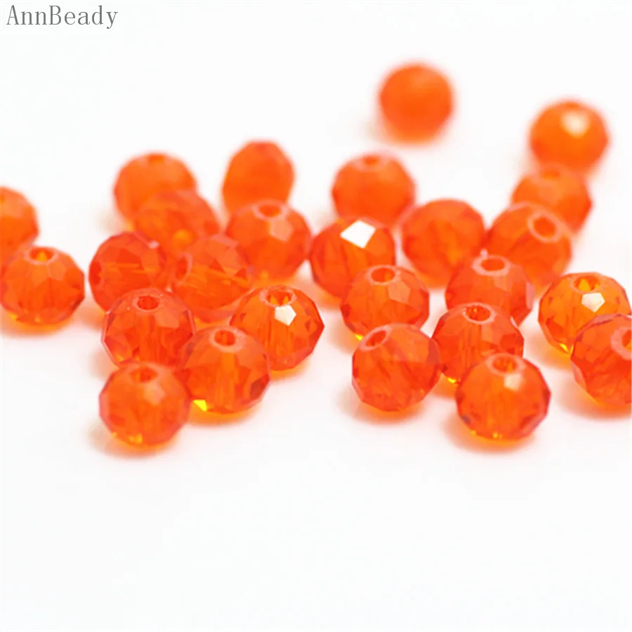 orange AnnBeady светильник зеленого цвета ab 4x6 мм 50 шт Rondelle Австрийские граненые Хрустальные стеклянные бусины для изготовления ювелирных изделий - Цвет: orange