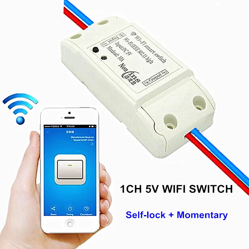 1 способ 5 В DC 10A WI FI Беспроводной Умный дом переключатель приложение
