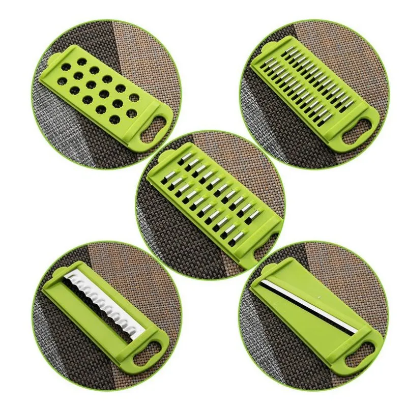 5 in 1 Mutifunctional Vegetable Fruit Slicer Creative Storage Stainless Steel Peeler Cutter Manual Kitchen Tools | Дом и сад