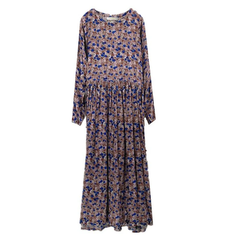 Женское длинное платье Boho из хлопка и льна с цветочным принтом большие размеры 6XL