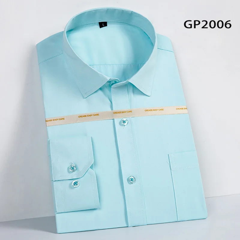 Aoliwen 2019 однотонная мужская рубашка тонкая с длинными рукавами Тонкая Рубашка