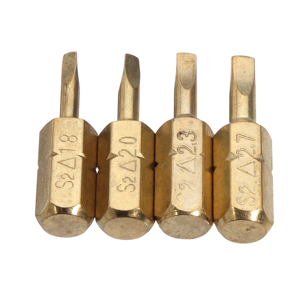 Broppe 4 шт. 25 мм длина треугольные магнитные биты S2 отвертка из сплава Bits 1/4 дюйма