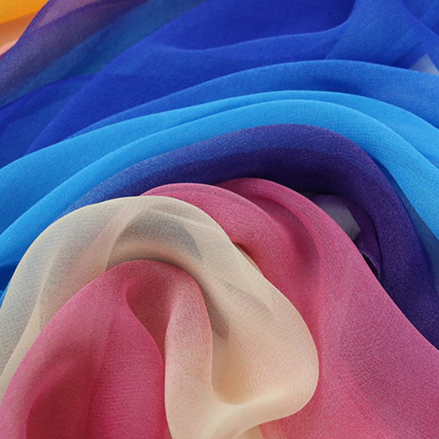 2019 Gradation Color Silk Scarf Women Georgette Shawl Lady Thin Beach Towel Wraps Female Simulation Scarves Wholesale |