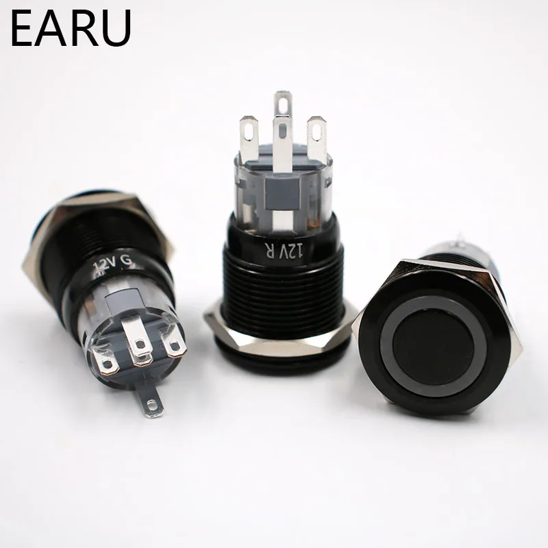 Круглый металлический кнопочный выключатель 19 мм|lock switch|lock waterprooflock auto |