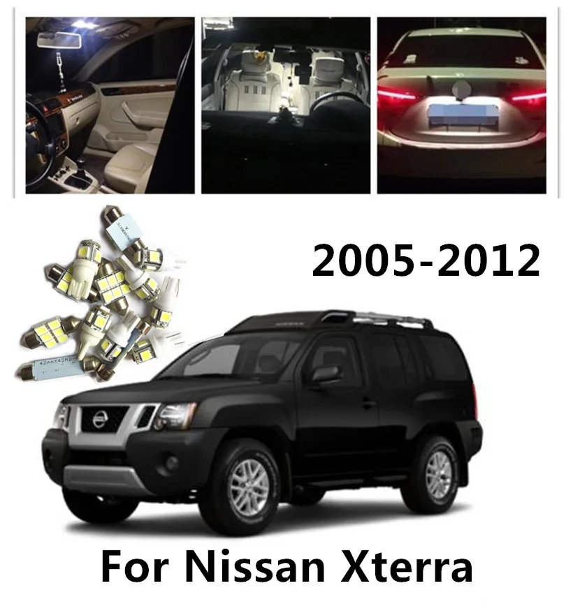 LOAUT 8 шт. LED карта света номерной знак лампочки для Nissan Xterra 2005 2012 Интерьер Пакет