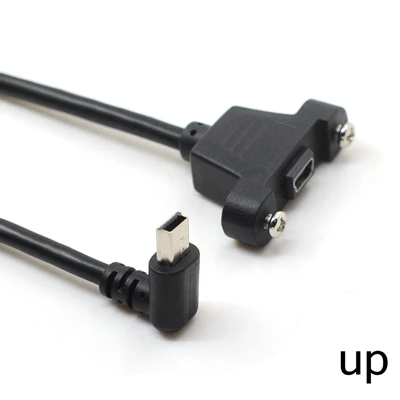 Up Mini-USB крепление на панели, тип Mini USB 5Pin штекер к женскому удлинительному адаптеру кабель угловой с винтами 30 см 50 см - Цвет: Up