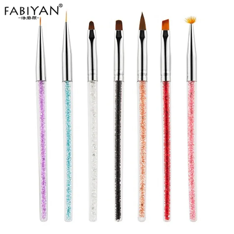 Кисть для дизайна ногтей 7 шт./компл. рисование ручка моделирующая плоская