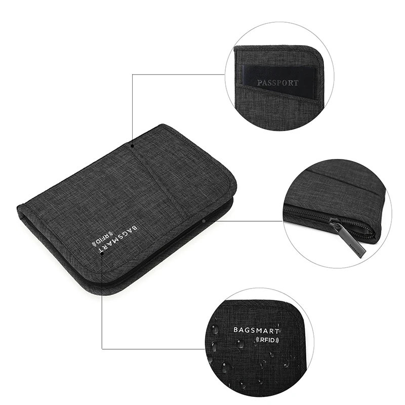 Многофункциональная RFID дорожная сумка для паспорта ID карты кредитной мужской