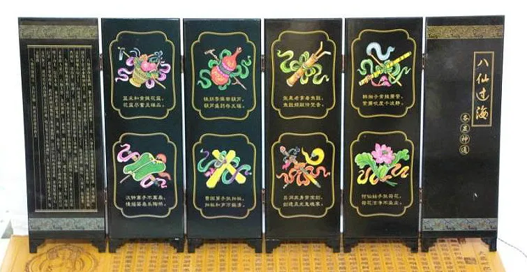 Exquisite ba xian guo hai lacquer process small screen with Chinese characteristics | Дом и сад