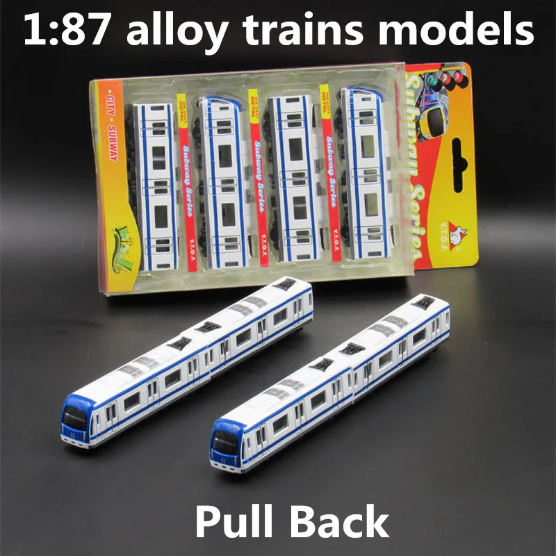 1:87 модели поездов из сплава высокая имитация метро функция возврата игрушечные