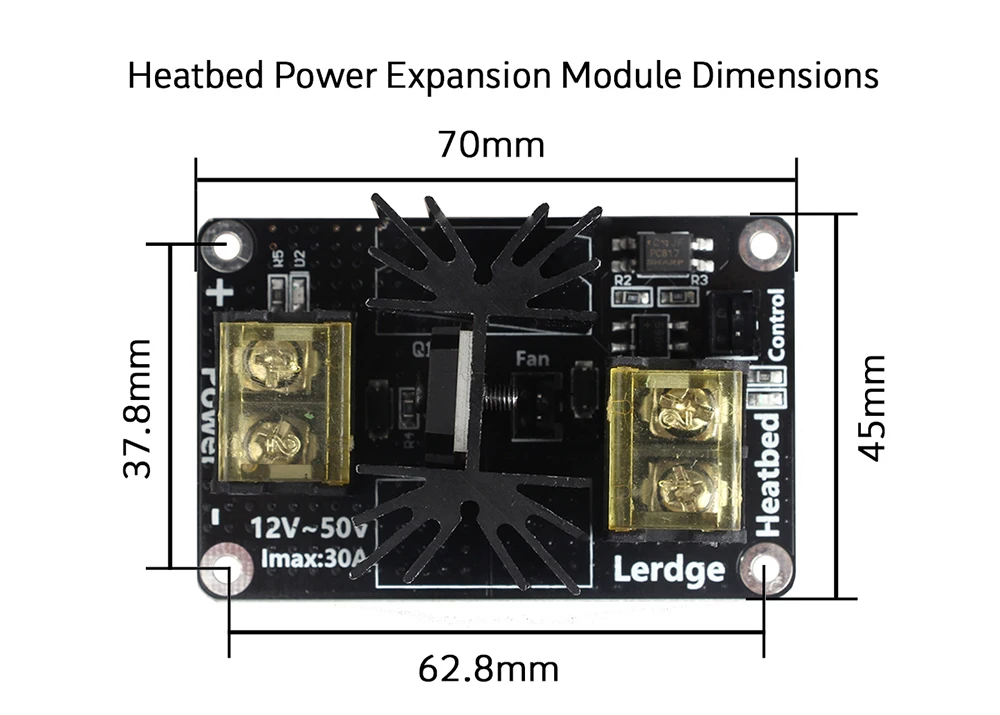 LERDGE 3d принтер Часть надстройки с подогревом модуль расширения мощности модуль высокой мощности плата расширения с кабелем