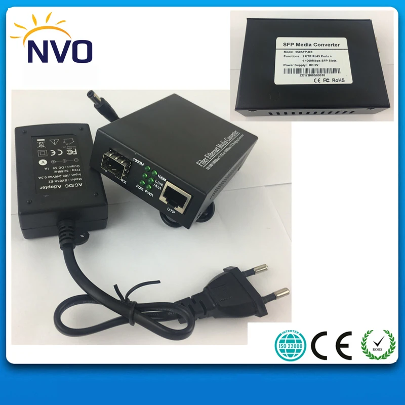 1000 м 1 RJ45 + гигабитный SFP порт Ethernet неуправляемый волоконно-оптический