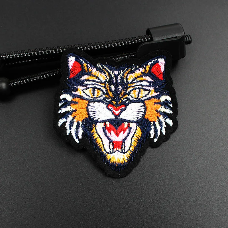 Мультяшные животные тигровые нашивки текстильные Значки для глажки вышитые