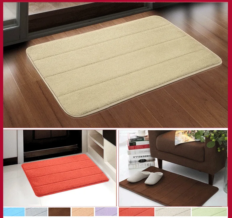 NiceRug Top Quality Memory Foam Water-absorbing Non-Slip Soft Striped Bath Mat Carpet Floor Mats Luxurious Ru | Дом и сад