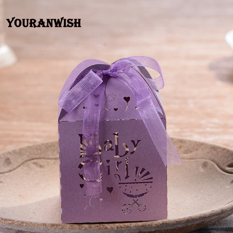 Youpanwish 50 шт./лот детская коляска лазерная резка конфетные коробки для детского