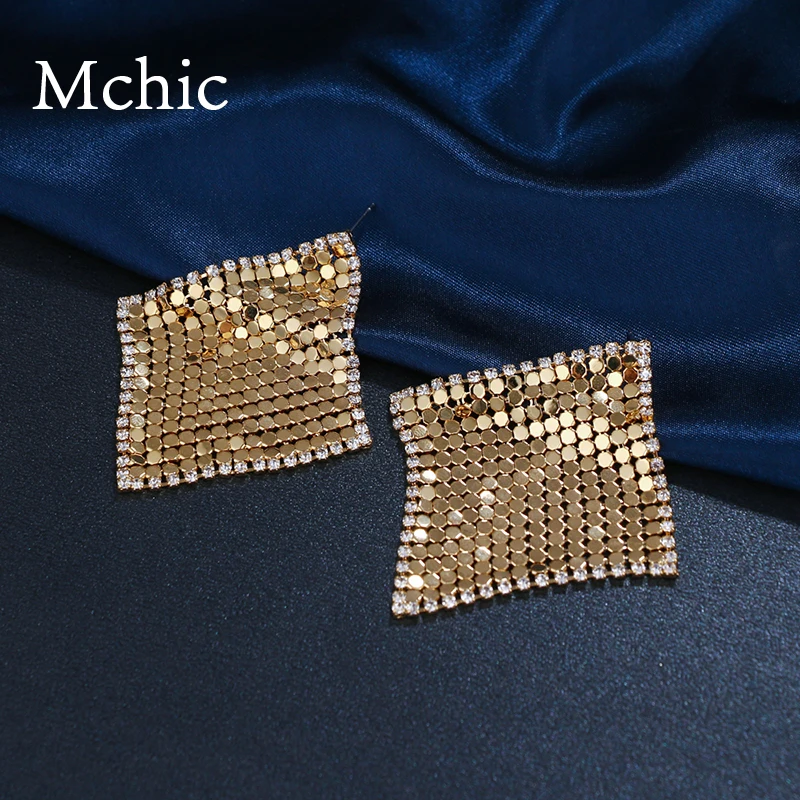 Mchic медь золото модные роскошные шикарные квадратные стразы с блестками
