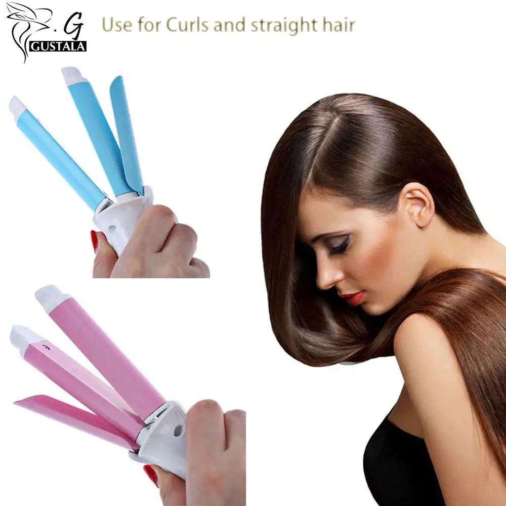 Gustala Mini Portable Electric Hair Curler Personal Styling Tools Thermostatic Wavy Tourmaline ceramic Curling Iron EU PLUG |
