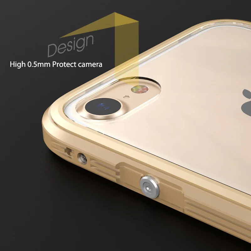 Металлический чехол для iPhone 7 360 полностью прозрачная пластиковая задняя крышка