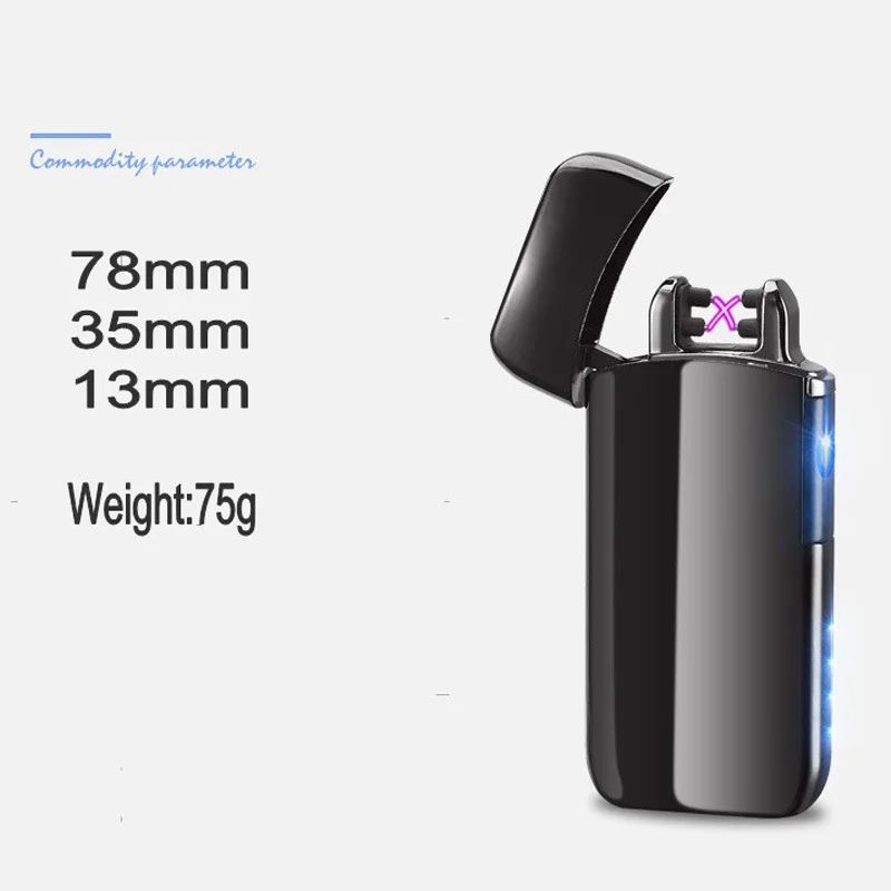 2018 новейшая сенсорная двухдуговая плазменная USB Зажигалка светодиодный дисплей