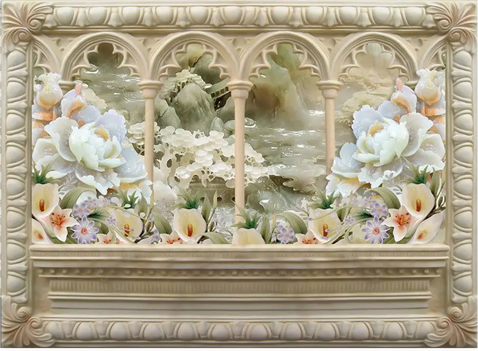 3d обои для комнаты Ландшафтная архитектура настенные 3D в европейском стиле с