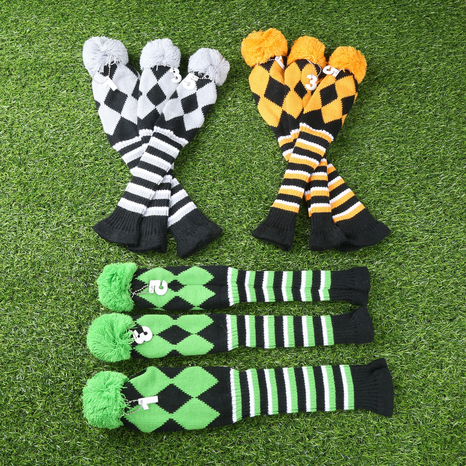 Комплект из 3 предметов вязанные головные Уборы Шерстяной помпон Гольф Клуб