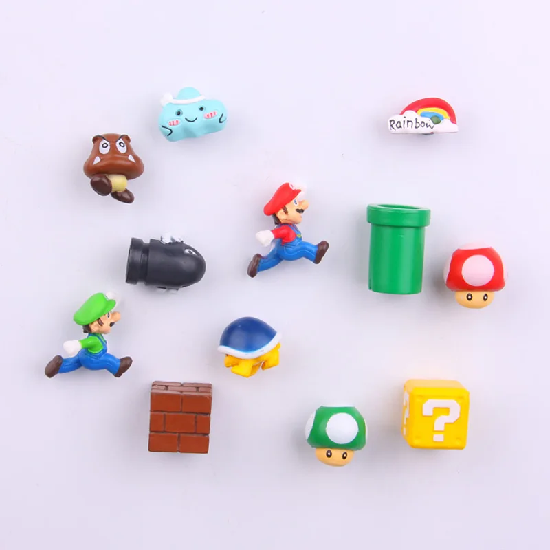 63 шт. 3D Super Mario Bros. Магниты на холодильник стикер сообщений Луиджи девочек мальчиков для малышей детей студентов игрушки подарок на день рождения