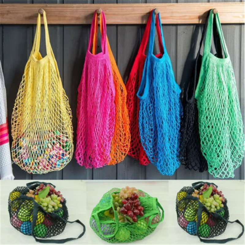

2019 Brand New Style Reusable Shopping String Storage Mesh Bag Grocery Handbag Fishnet Woven Net Tote