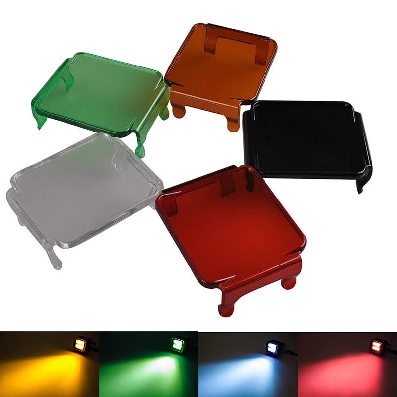 Koop 3Inch 18W Led Verlichting Clear Red Amber Blauw Groen Cover 12V 24V 12W Spot Led Rijden Offroad Vierkante Kubus Licht Mist Koplamp