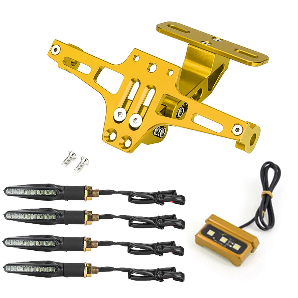 Мотоцикл с ЧПУ держатель номерного знака + 4 шт течет сигнал поворота комплект для