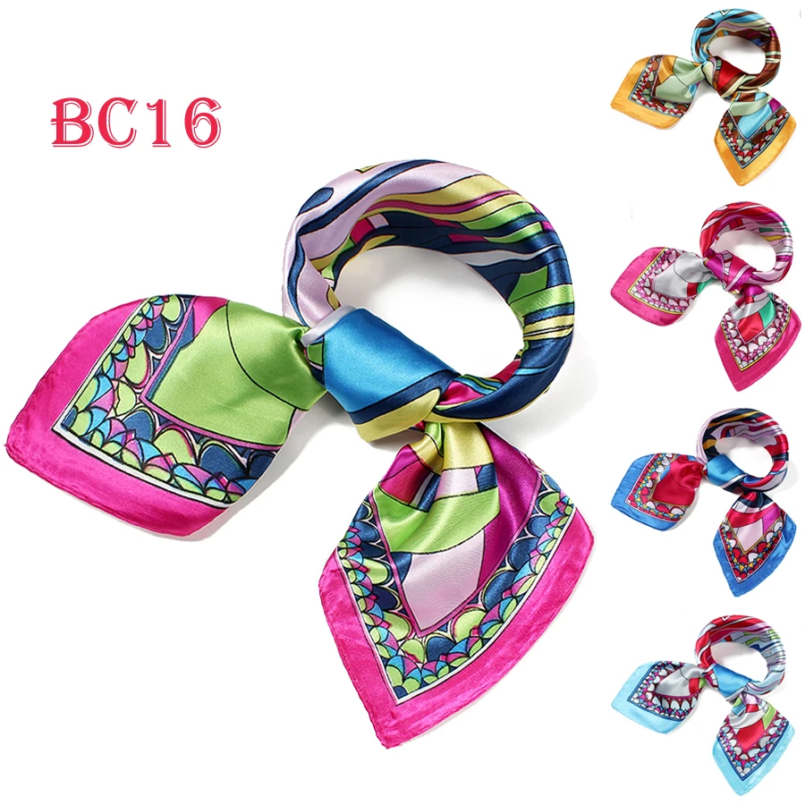 Шарфы из шелка для женщин 60 см разноцветные бандана повседневного ношения