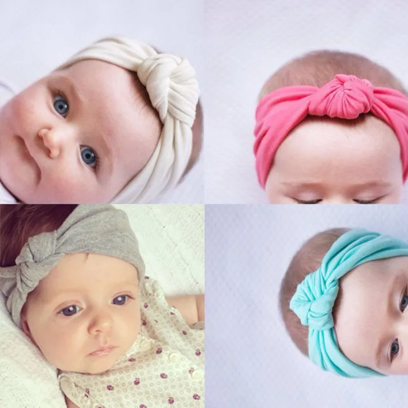 Knotted Headband For Girls 2019 Print Hair Bows Elastic Turban Head Wraps Kids Top Knot Hairband Accessories | Детская одежда и