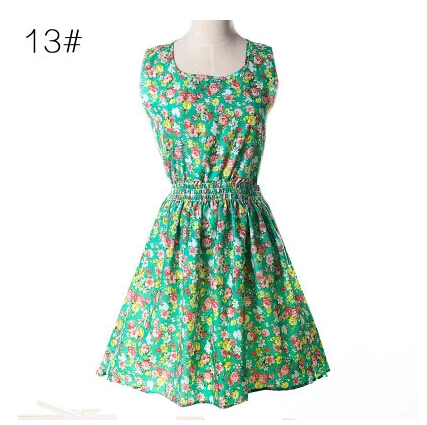 2015 summer new arrival all-match small fresh plus size sleeveless tank dress chiffon skirt basic one-piece | Женская одежда