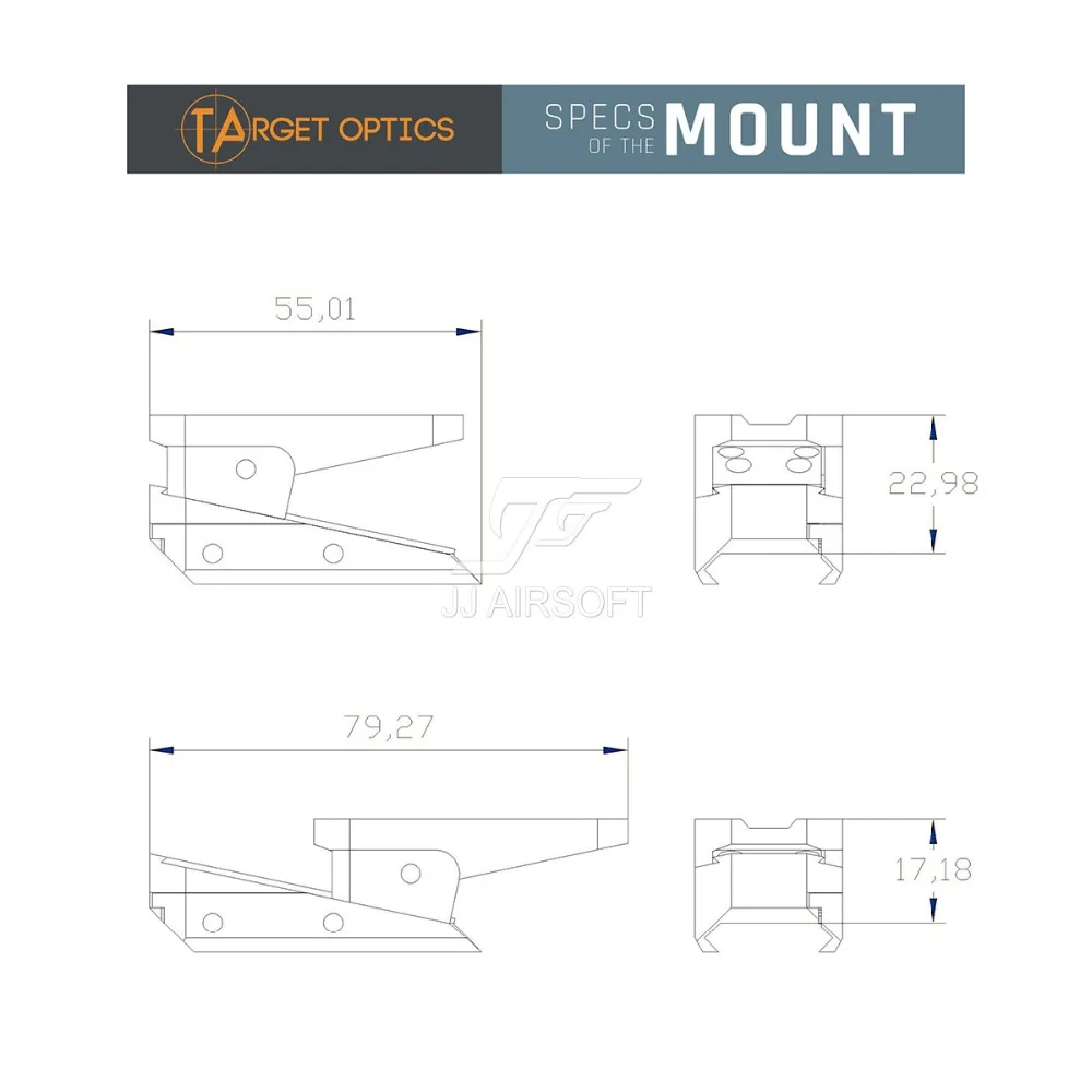 TARGET ELE Регулируемая горка для JJ Airsoft T1 T2/Aimpoint T-1 T-2/MRO/RMR/Holosun Красный точка зрения