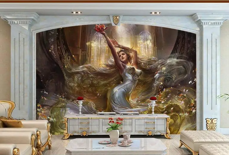 

Custom photo wallpaper 3d wall murals wallpaper Western classical dance beauty TV setting wall 3d living room wall decoration