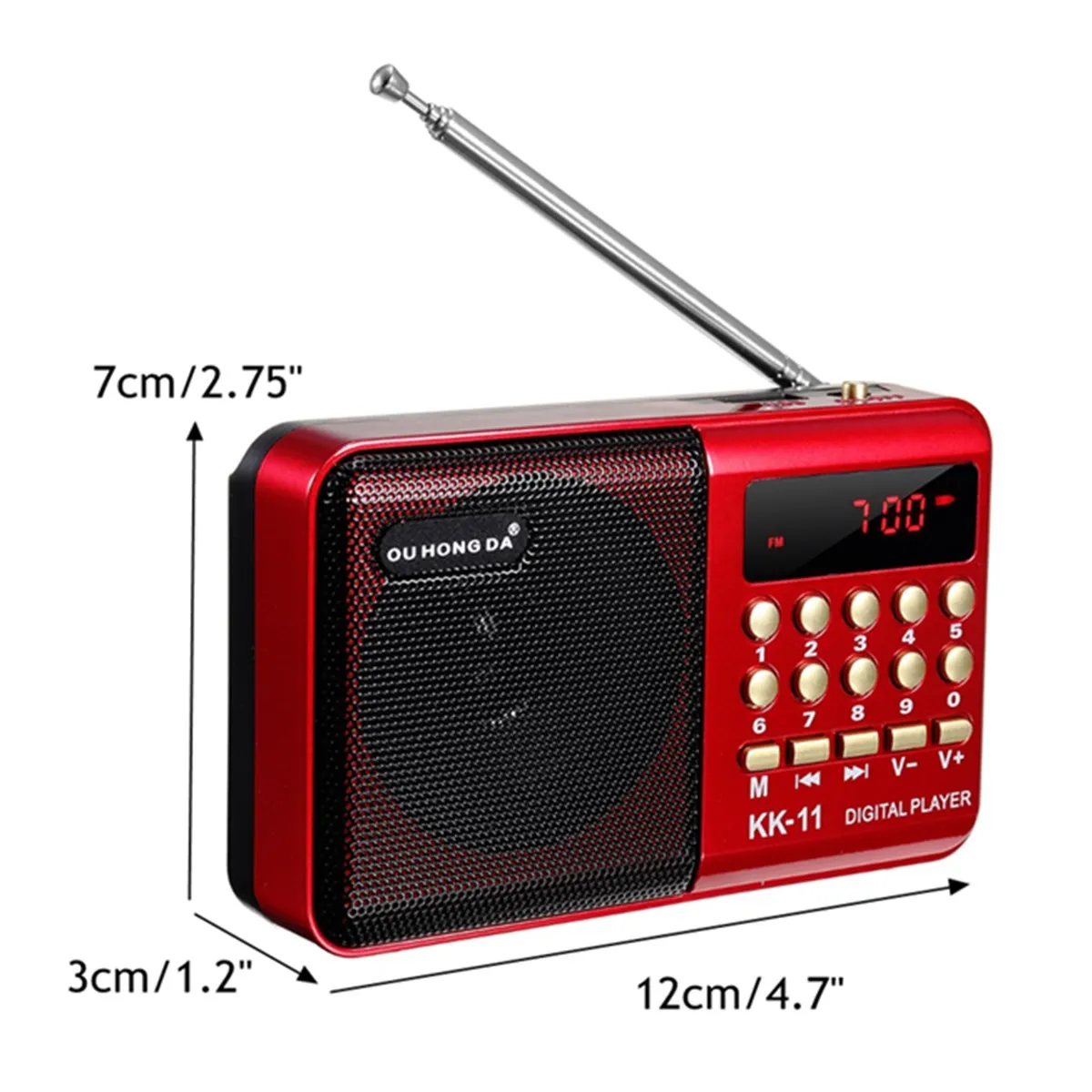KINCO 3 Вт портативный TFT радио Музыкальный динамик Поддержка FM MP3 USB зарядное устройство 18650 батарея