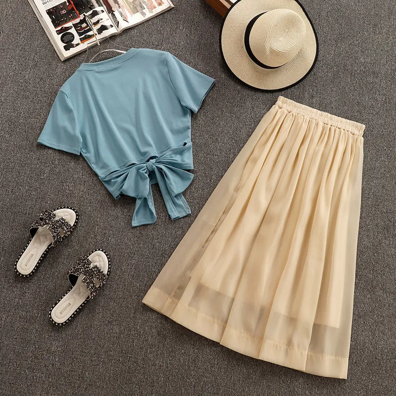 Корейский комплект из 2 предметов женские сексуальные короткие топы открытая