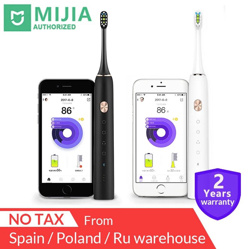 Xiaomi Soocare X3 X3S Soocas электрическая умная зубная щетка Водонепроницаемая беспроводная зарядка Android iOS приложение пульт дистанционного управления