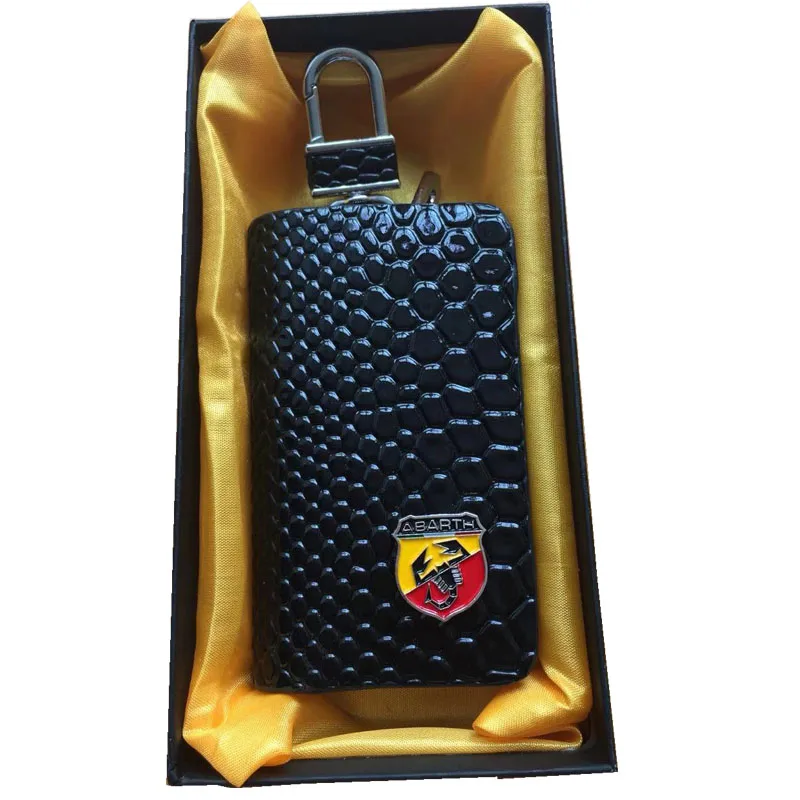 Abarth KUNBABY 1 шт. черная сумка из змеиной кожи чехол для ключей автомобиля кошельки Модные Женские ключницы Держатели - Название цвета: Abarth