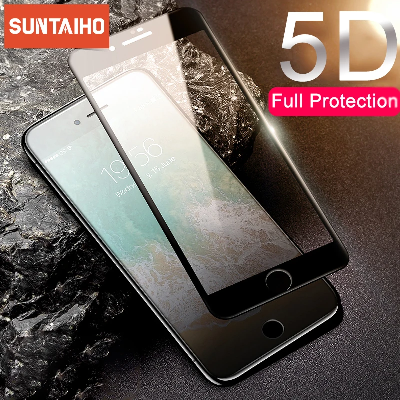 Suntaiho 5D полное покрытие закаленное стекло для iPhone 11 Xr Xs Защита экрана для iPhone X 8 6 7 Plus 11 ProMax защитное стекло