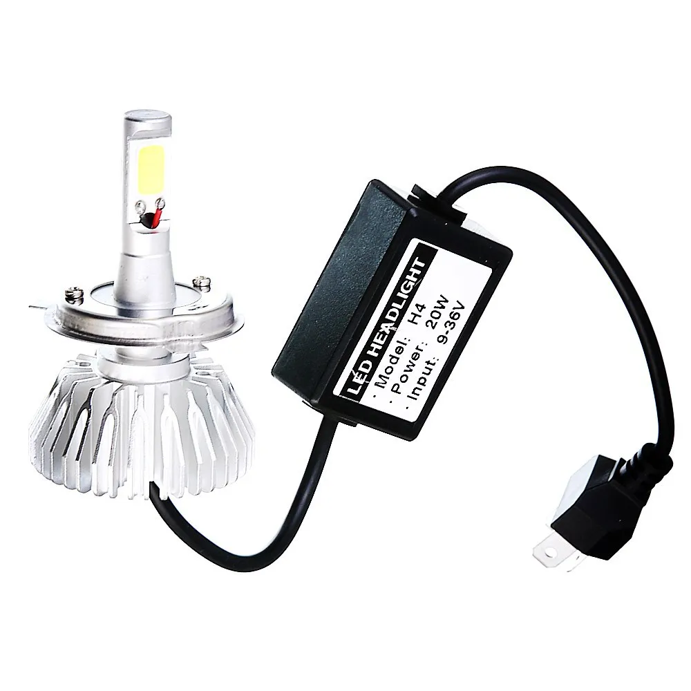 Бесплатная доставка супер яркий автомобиль H4 светодиодные фары лампы COB высокой