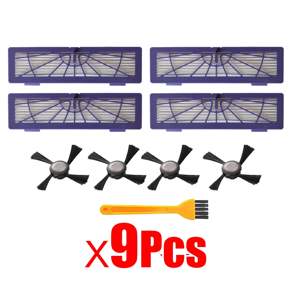 9Pcs Универсальная комбинированная щетка с лезвием и щетинной щеткой для Neato Botvac D3 D4 D5 D6 D7 подключенные Запчасти для пылесосов - Цвет: 9Pcs