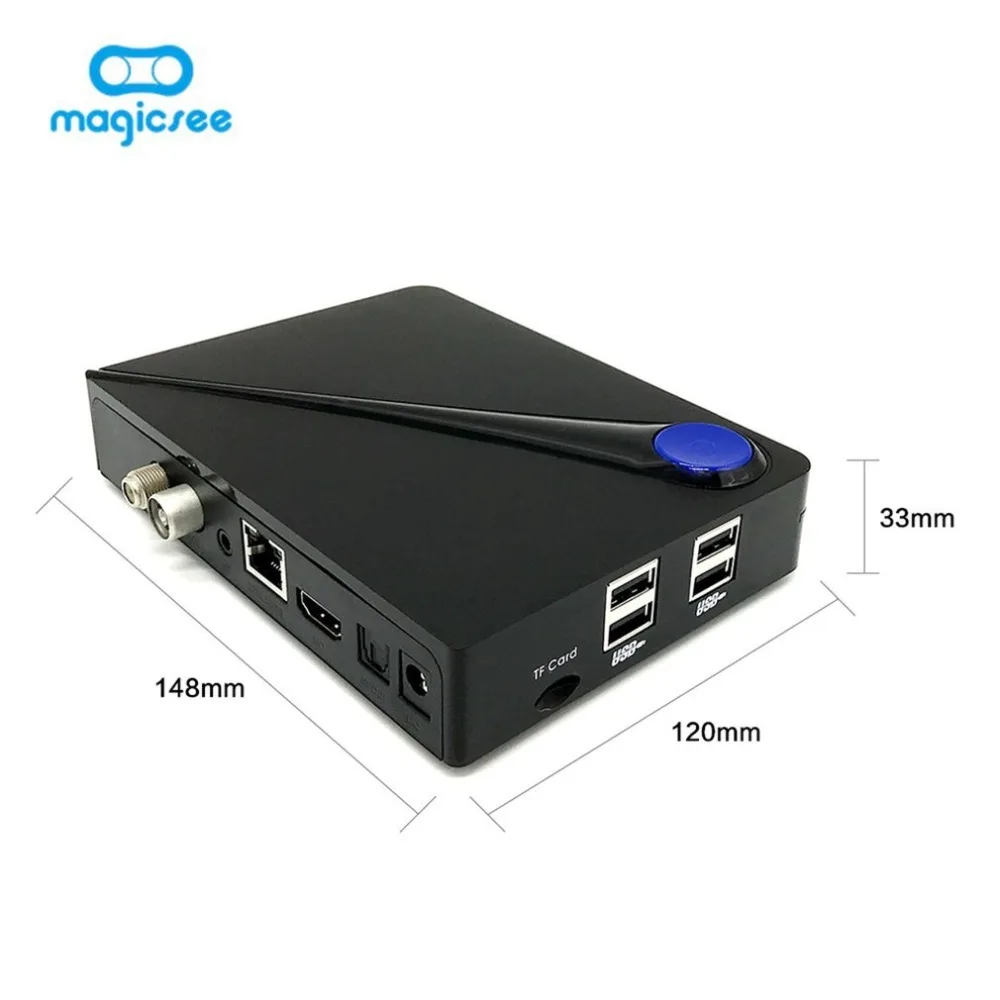 Magicsee C300 Amlogic S905D четырехъядерный процессор 2+ 16 Гб ТВ приставка DVB-T2 DVB-S2 кабельная приставка Android 7,1 4K Смарт ТВ приставка с клавиатурой